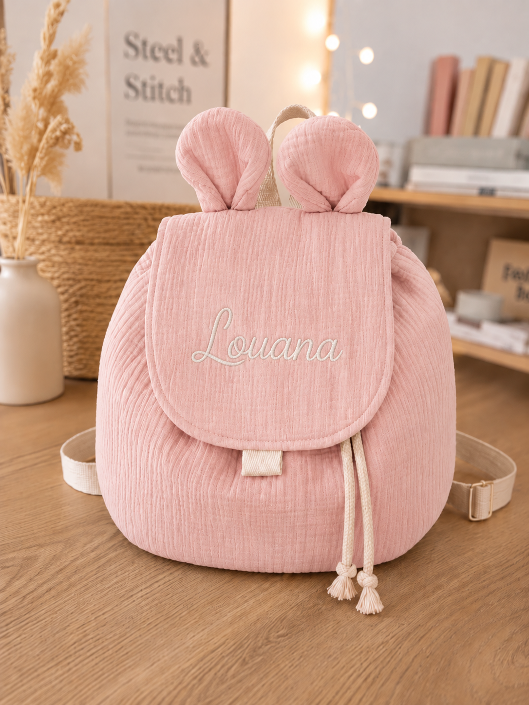 Sac à dos oreilles de lapin en Gaze de Coton
